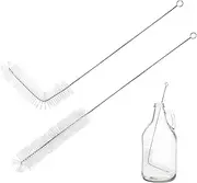 2Pcs 28 inch Carboy Brush Nylon 5 Gallon Carboy Cleaning Brush Carboy Bottle Brush for 3 5 6 6.5 Gallon Glass Carboys Fermenter Corny Kegs Wine Making Beer Brewings (Length：70cm/28inch)
