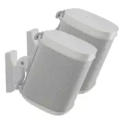 Pair Of Sanus Wall Mount For Sonos One, SL & Play Speaker In White (WSWM22-W2)