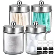 4 Pack Apothecary Jars Bathroom Vanity Storage Organizer Set -Countertop