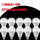 1-10X E27 12W LED Rechargeable Emergency Light Bulbs w/ Hook for Outdoor Camping