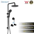 Decaura 9" Black Rain Shower Head Set Slides Rail Wall Arm Shower Mixer Taps