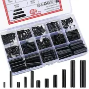 460 Pcs Roll Pin Assortment Set, Slotted Metric Spring Pins, Split Black