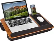 [LapGear] Home Office Pro Lap Desk with Wrist Rest, Mouse Pad, and Phone Holder - Espresso Woodgrain - Fits up to 15.6 Inch Laptops - Style No. 91612
