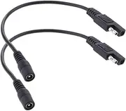 2Pcs 10INCH SAE to DC 5521 20AWG Cable Motorcycle Heat Clothing Adapter
