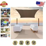 Rectangle Brown Sun Shade Sail Canopy - 190 GSM Heavy Duty with 3
