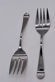 10" Large Oneida MADDOX Stainless Steel Serving Fork (Set of Two)