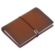 A7 PU Leather Journal Notebook 4"x6" Ruled Lined and Grid Notebook Brown