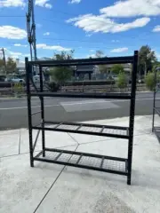Black Metal Garage Mesh Shelving Racks - 2M x 1.8M x 0.45M