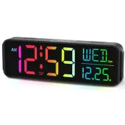 Digital Alarm Clock for Bedrooms, Date Day of Week Large Display Numbers 6 Br...