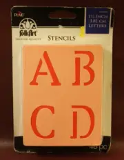 Plaid FolkArt Stencils 48pc 1.5" Alphabet Letters Numbers Symbols