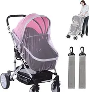 Universal Mosquito Net, Universal Insect Protection, Pram Hook, Breathable Fly Net, Pram Mosquito Net, Insect Protection, Mosquito Net, for Prams, Travel Cot, Baby Beds, Tear-Resistant and Washable