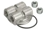 Derale Engine Spin-On Adapter Dual Side Ports Suit for Ford V6 & V8 DP15746