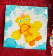 Handpainted Ceramic Tile Art Cute Quacky Duckling Design Trivet/Wall Hanger