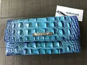 Brahmin Cordelia Affinity Ombre Wallet NWT ~ Aqua to Deep Blue Caribbean Dreams