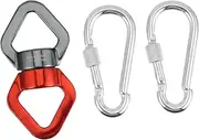 HONITANO 2Pcs Shaped Swing Swivel with Rotating Ring for Aerial Silks Climbing and Tree Swinging Flexibility Lightweight and Corrosion Resistant Design