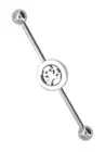 316L Surgical Steel Skull Crossbone 14g 1 1/2" Industrial Bar Barbell Body Ac...