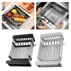 Adjustable Dish Drying Rack Stainless Steel Sink Cleaning Basket Vegetable