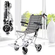 Wheelchair, Aluminium Frame, Folding Lightweight, Attendant-Propelled, Transit Travel Weight Only 6.8 KG