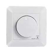 LED Dimmer Switch, Flush-Mounted Dimmer for Dimmable LED and Halogen, 5-300 W Dimmer Switch LED, Phase Control Dimmer White