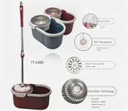 SMARTLINK Spin Mop Bucket Stainless Steel With 2 Mop Head Assembly required
