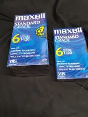 Maxell T-120 Standard Grade Blank VHS Cassette Tapes, 4 Pack - New & Sealed
