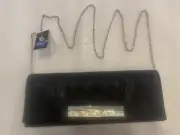 Selini Black Evening Bag, Clutch Purse w/ Removable Strap NWT