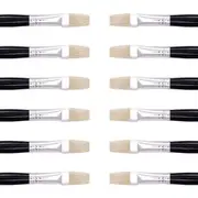 12x Jasart Soft Hog Bristle Flat Size 14 Art/Craft Paint/Colour Brush Series 577