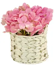 National Tree Company 10In Mixed Mauve Hydrangea Bouquet In White Basket