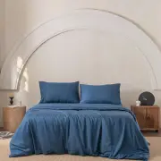 Bamboo Quilt Cover Set - Midnight, King