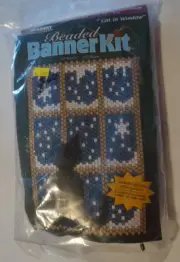 The Beadery Beaded Banner Kit Cat in Window #5287