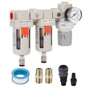 1/2" NPT Compressed Air Double Filter & Regulator, Air Drying System, Air Compre