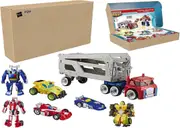 Playskool Heroes Transformers Rescue Bots Trailer 4-Pack Optimus Prime Bumblebee
