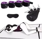 Secret Bed Restraint BDSM Mattress Bondage Wrist Ankle Strap Handcuff Blindfold