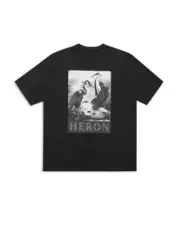 Heron Preston L69652 Mens Black Halftone Heron Graphic Tee Size M