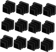 1set Square Plastic Tube Bung Caps for Furniture Legs Durable Blanking End Plugs Easy Install Floor Protectors for Chairs Tables Stools Fitness Equipment 100pcs