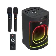 Karaoke Machine Portable Bluetooth Party Speaker 2 Rechargeable Wireless Micr...