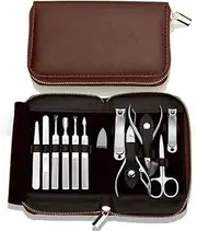 Professional Manicure Kit Nail Clippers Set 11 in 1 Stainless Steel Pedicure Tools Kit Grooming Kit