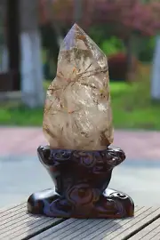 5.8kg Natural Rutile Smokey Quartz Crystal Obelisk Crystal Point Mineral Tower