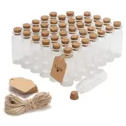 50 Pcs 20ml Mini Glass Bottles Tiny Glass Jars with Cork Stoppers with String