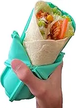 Aqua Wrap'd Reusable Silicone Lunch Flatbread Wrap Holder Container Alternative to Beeswax Wraps Cling Wrap
