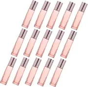 Healeved 15Pcs Portable Perfume Roller Bottles Frosted Essential Oil Dispenser Pink Travel Friendly Design for Easy Use Protects Oils From UV Rays for Personal Care