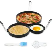 8" Omelet Ring, 6" Pancake Ring, 3.5" Egg Ring for Griddle Frying Eggs (Upgra...