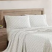 Brielle Sateen Printed Sheet Set, King, Paisley Taupe