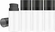 MYOC White Airless Bottle Set with Black Pump| 4 Bottles | 15ml | Leak-Proof & Precise Dispensing | Ideal for DIY Beauty & Skincare