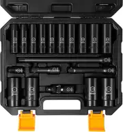 BOEN 1/2" Drive SAE Deep Impact Socket Set, 19 Piece Cr-V Steel Socket Set SAE S