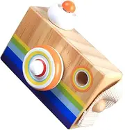 JOINPAYA Boys and Girls Visual Development Toy Wooden Kaleidoscope Polygonal Prisms Fun Imitation Camera for Play