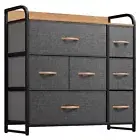 Dresser Drawers, Organizer Unit for Bedroom, Fabric Dresser Storage A-grey