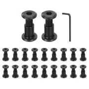 20Sets M6x16mm Hex Drive Socket Cap Bolt M6x10mm Nuts with Hex Wrench Black