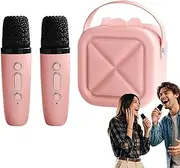 Girls Karaoke Machine - Wireless Karaoke Machine Toy with 2 Microphones,Family Friends Interaction Singing Speaker with Light for Children Aged 3