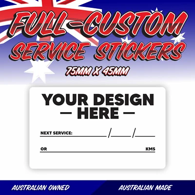 100x Custom Next Service Due Label Stickers Reminder Car Window Label AU